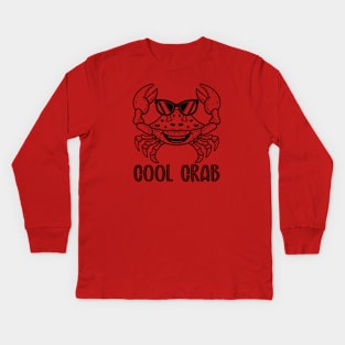 Cool Crab (Lineal) Kids Long Sleeve T-Shirt